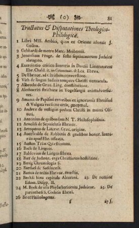 81-100, Tractatus & Disputationes Theologico-Philologicae
