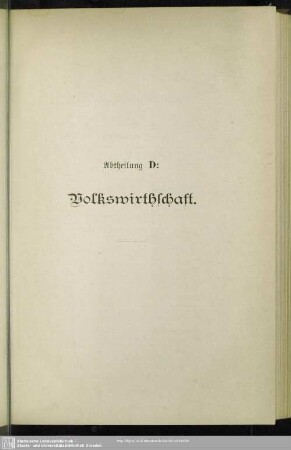 Volkswirthschaft