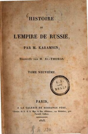 Histoire de l'empire de Russie, 9 (1823)