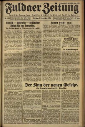 Erste Ausgabe vom Freitag, den 07. Dezember 1934.