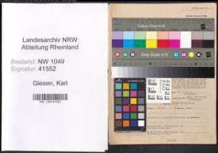 Entnazifizierung Karl Giesen , geb. 06.05.1897 (Fotograf)