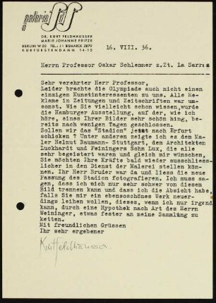 Sehr verehrter Herr Professor, Leider brachte die Olympiade...