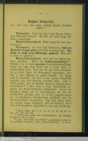 Achtes Gespräch. Hier wird noch über einige wichtige Punkte Auskunft ertheilt