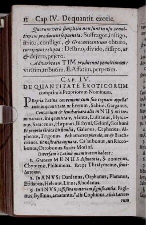 Cap. IV. De Quantitate Exoticorum cumprimis Propriorum Nominum