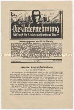 Sonderdruck über die "Definitiv"-Kontroll-Buchhaltung