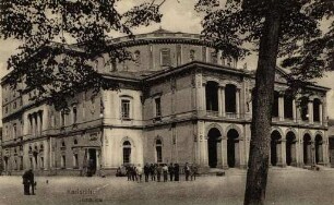 Postkartenalbum mit Motiven von Karlsruhe. "Karlsruhe. Hoftheater"