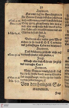 Von den heiligen Sacramenten