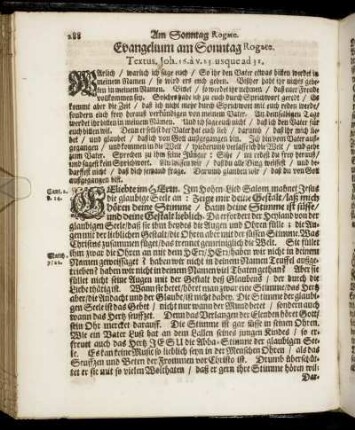 Evangelium am Sonntag Rogate.