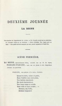 Deuxième journée. La reine