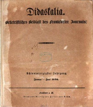 Didaskalia. 1870,1/6 = Jg. 48