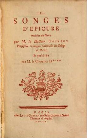 Les Songes d'Epicure