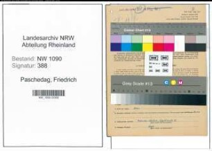 Entnazifizierung Friedrich Paschedag , geb. 10.06.1910 (Lehrer)