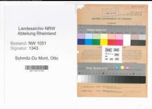 Entnazifizierung Otto Schmitz-Du Mont , geb. 13.02.1899 (Chemiker)