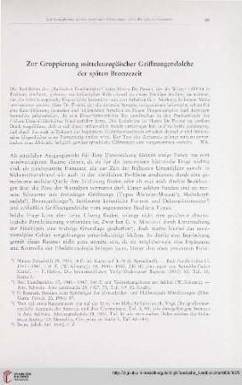 Zur Gruppierung mitteleuropäischer Griffzungendolche der späten Bronzezeit