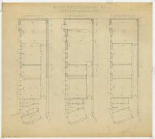 Geschäfts- und Bürohaus Hülse, Berlin-Charlottenburg: Grundrisse Seitenflügel 1:50