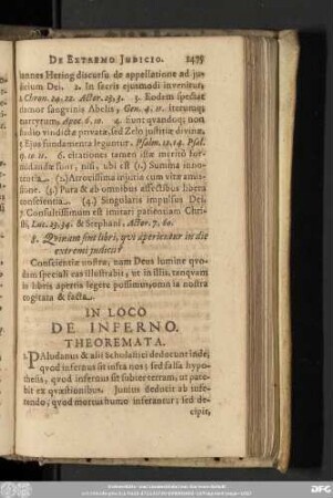 In Loco De Inferno. Theoremata.