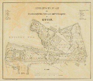 Schloss Eutin - Plan vom Schloss und Schlossgarten 1862
