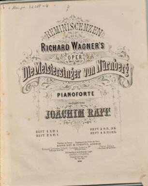 Reminiscenzen aus Richard Wagner's Oper Die Meistersinger von Nürnberg. 4