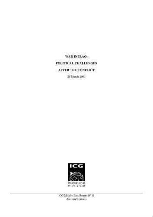War in Iraq : political challenges after the conflict
