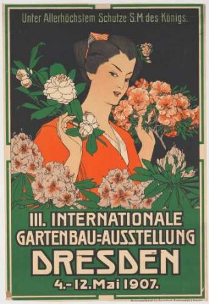 Plakat: Dritte Internationale Gartenbauausstellung in Dresden, 4. bis 12. Mai 1907