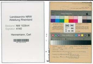 Entnazifizierung Carl Hennemann , geb. 06.08.1892 (Postbeamter)