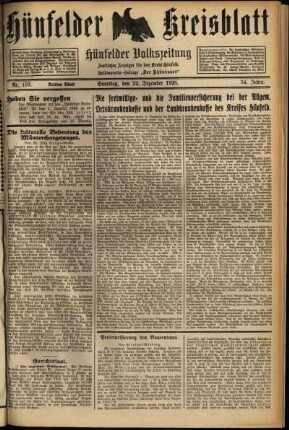 Dritte Ausgabe vom Samstag, den 22. Dezember 1928.