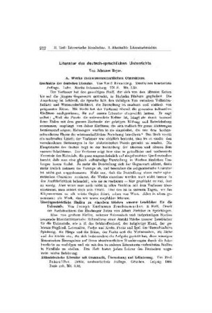 Literatur des deutsch-sprachlichen Unterrichts