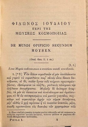 Opera omnia, 1. De opificio mundi. Legis allegoriarum libri III. De Cherubim. De sacrificiis Abelis et Caini. De eo quod deterius potiori insidiatur.