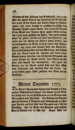 Monat December 1773.