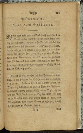 Fünftes Kapitel. Von dem Tribunat. - Sechstes Kapitel. Von der Diktatur.