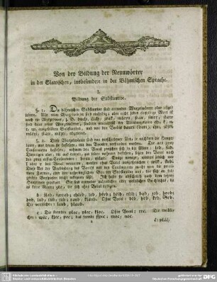 I. Bildung der Substantive
