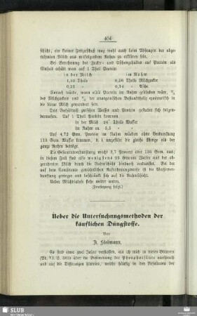 Ueber die Untersuchungsmethoden der käuflichen Düngstoffe