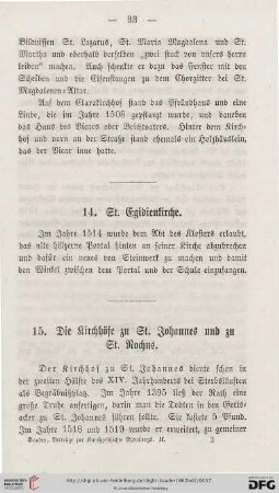 15. Die Kirchhöfe zu St. Johannes und zu St. Rochus