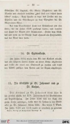 15. Die Kirchhöfe zu St. Johannes und zu St. Rochus