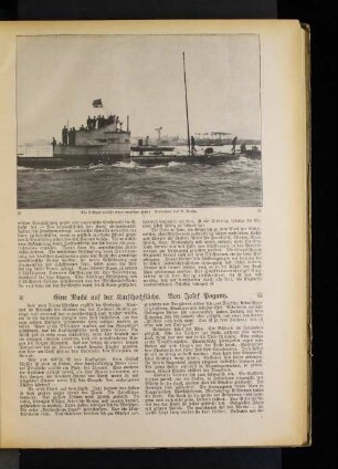 Ein U=Boot verläßt einen deutschen Hafen.