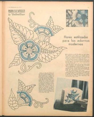Flores estilizadas para los adornos modernos [Dibujos y fotografías] : Para la mujer