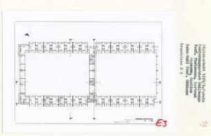 Sanierungsgebiet Rollberge, Berlin-Neukölln (Diplomarbeit bei Kurt Dübbers): Grundriss Normalgeschoss 1:200
