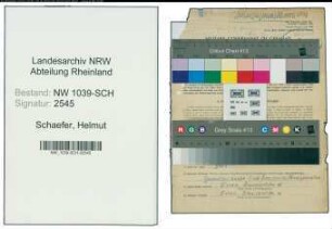 Entnazifizierung Helmut Schaefer , geb. 21.01.1901 ()