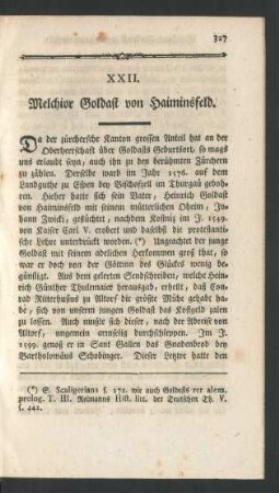 XXII. Melchior Goldast von Haiminsfeld.