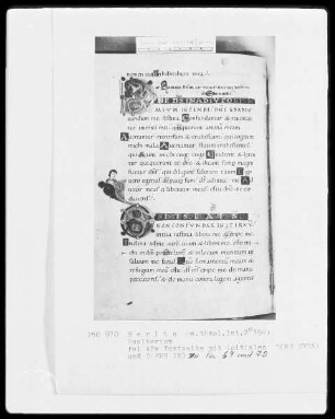 Psalter aus Werden — Zwei Initialen D, Folio 42verso