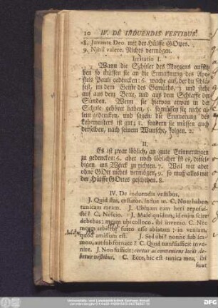IV. De induendis vestibus.