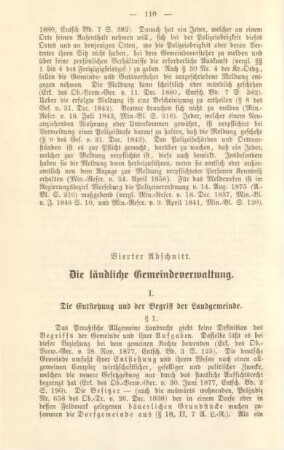 Vierter Abschnitt. Die ländliche Gemeindeverwaltung