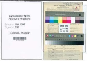 Entnazifizierung Theodor Van Doornick , geb. 26.01.1884 (Landwirt)