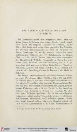 Das Nachlass-Inventar von Simon Luttichuys