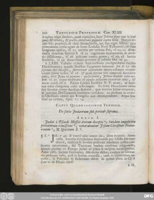 Caput Quadragesimum Tertium. De fatis Iudaeorum sub periodo septima.