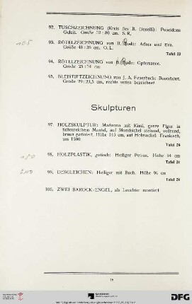 Skulpturen (Nr. 97-100)