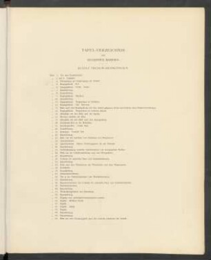 Tafel-Verzeichnis des sechsten Bandes