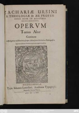 2: Continens Apologetica vel Elenchtica scripta Adversariis Orthodoxae Fidei opposita