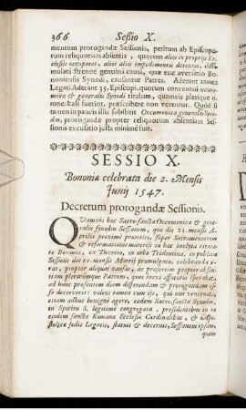 Sessio X. Bononiæ celebrata die 2. Mensis Junii 1547.