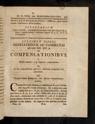 273-285, Sp. 173. De Compensationibus